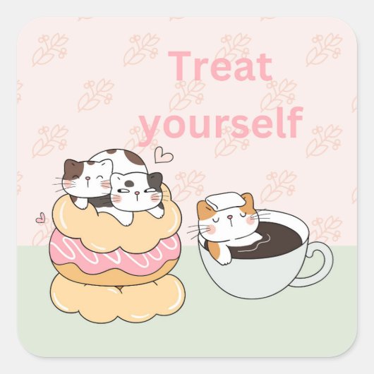 Sticker Carré Chats en bois (Devant)