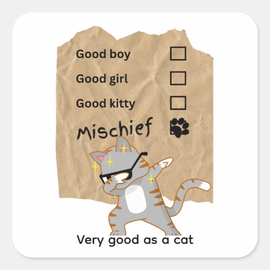 Sticker Carré Chats espiègles (Devant)