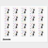 Sticker Carré Chats et chiens en pluie (Feuille)