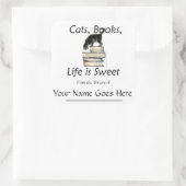 Sticker Carré Chats, Livres, La vie est sucrée Plaques (Sac)