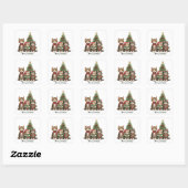 Sticker Carré Chats mignons de Noël joyeux (Feuille)