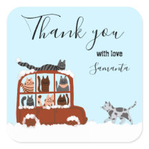 Chats mignons en voiture Hiver Anniversaire Cadeau