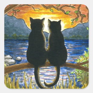 Sticker Carré Chats noirs du chat 582