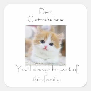 Sticker Carré chats, partie de la famille, simple maman mignonne