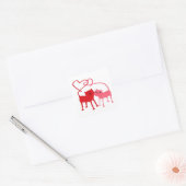 Sticker Carré Chats Valentine (Enveloppe)