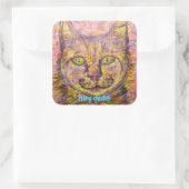 Sticker Carré chatte ensoleillé, mec (Sac)