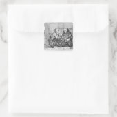 Sticker Carré Chatte, illustration (Sac)