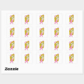 Sticker Carré chatte rose (Feuille)