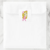 Sticker Carré chatte rose (Sac)