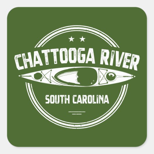 Sticker Carré Chattooga River, Caroline du Sud (Devant)