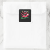 Sticker Carré Chaud Chili Pepper Design de Noël, Unisex (Sac)