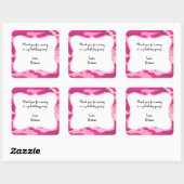 Sticker Carré Chaud rose Camo Anniversaire Fête Favoriser Sticke (Feuille)