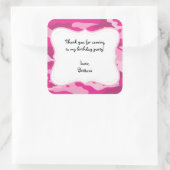 Sticker Carré Chaud rose Camo Anniversaire Fête Favoriser Sticke (Sac)