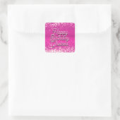 Sticker Carré Chaud Rose Parties scintillant Bokee Texte personn (Sac)
