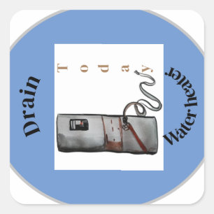 Sticker Carré chauffe-eau de drainage rappel aujourd'hui