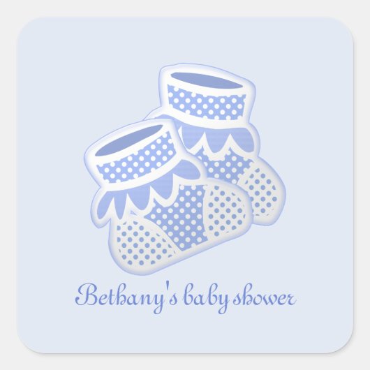 Sticker Carré chaussettes bleues pour bébé (Devant)