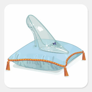 Sticker Carré Chaussure En Verre Sur Un Coussin