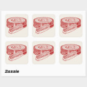 Sticker Carré Chaussure rouge (Feuille)