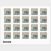 Sticker Carré Chaussures Bébé Bleues (Feuille)