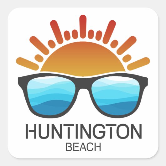 Sticker Carré Chaussures de soleil Huntington Beach California (Devant)