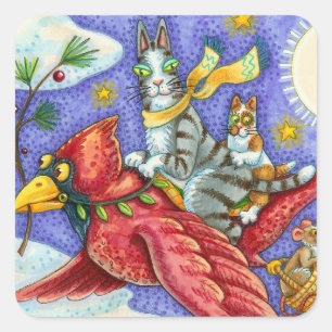 STICKER CARRÉ CHAUSSURES FUNNY N'FITZ, CARDINATEUR GÉANT DE NOËL