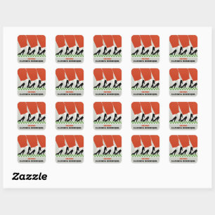 Sticker Carré Chaussures Vintage Retro Art Déco ou boutique de m
