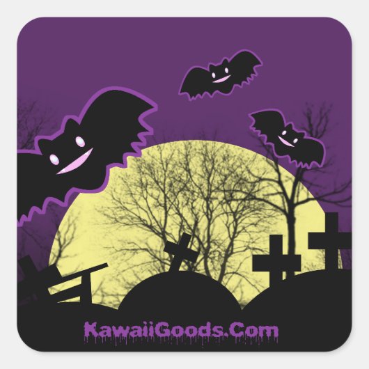 Sticker Carré Chauve-souris (Devant)