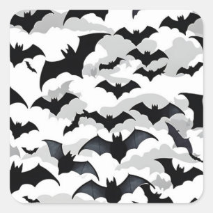 Sticker Carré Chauve-souris
