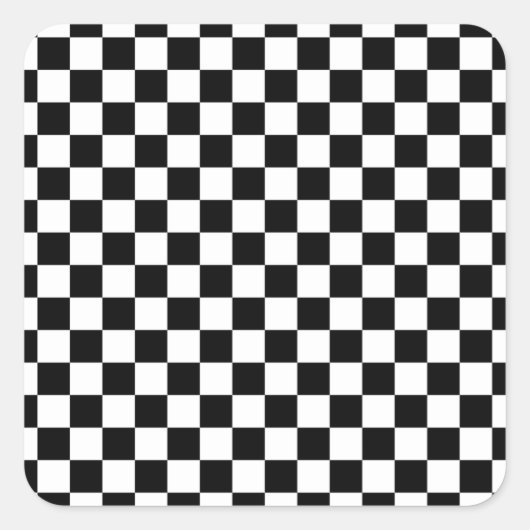 Sticker Carré Check Black White Checkered Pattern (Devant)
