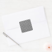 Sticker Carré Check Black White Checkered Pattern (Enveloppe)