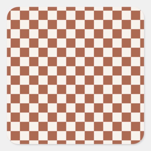 Sticker Carré Check Rust Checkered Terracotta (Devant)