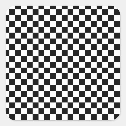 Sticker Carré Checkerboard pattern black and white (Devant)