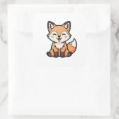 Sticker Carré Cheeky Fox – Cute Kawaii Illustration (Sac)