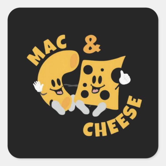 Sticker Carré Cheese Mac & Cheese Drôle Idée cadeau (Devant)