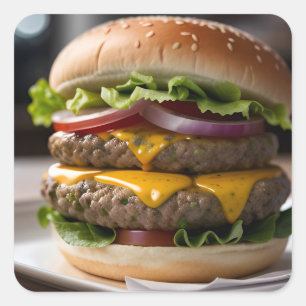 Sticker Carré Cheeseburger