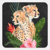Sticker Carré Cheetah Bouquet (Devant)