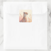 Sticker Carré Cheetah dans la brise de la nature (Sac)