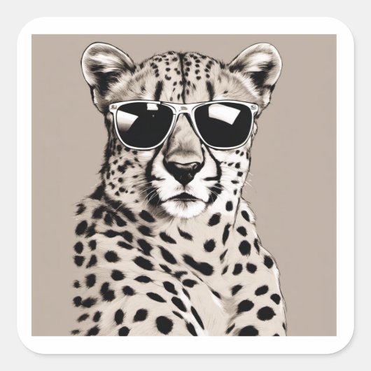 Sticker Carré Cheetah Diva (Devant)