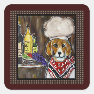 STICKER CARRÉ CHEF BEAGLE
