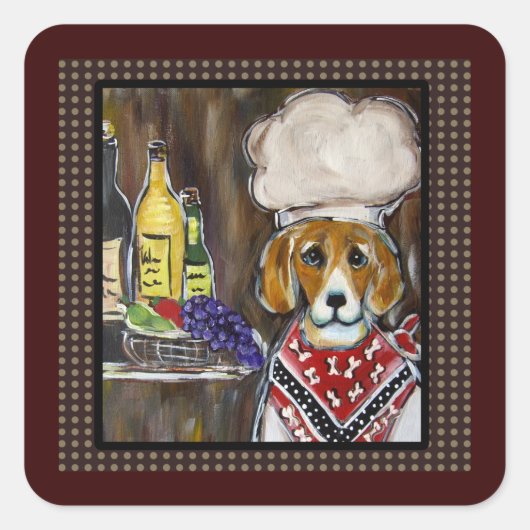 STICKER CARRÉ CHEF BEAGLE (Devant)