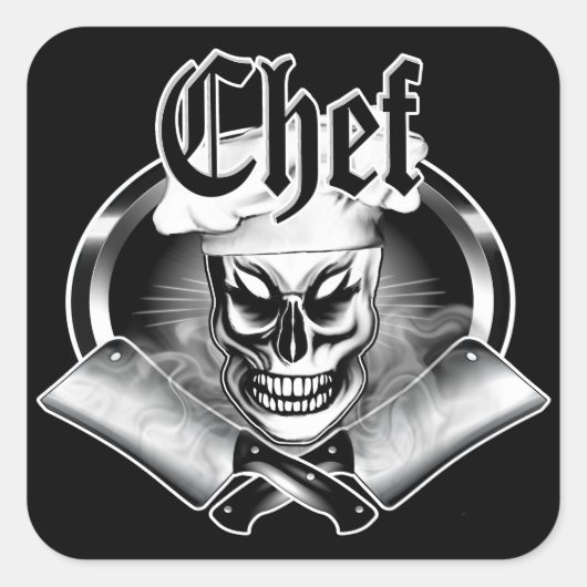 Sticker Carré Chef Crâne 4 (Devant)