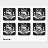 Sticker Carré Chef Crâne 4 (Feuille)