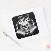 Sticker Carré Chef Crâne 4 (Enveloppe)