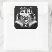 Sticker Carré Chef Crâne 4 (Sac)