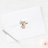 Sticker Carré Chef De Cochon Avec Nourriture