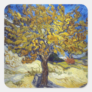 Sticker Carré Chef-d'œuvre d'art du mûrier de Van Gogh