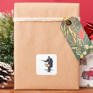 Sticker Carré Chef d'orchestre symphonique Musique classique