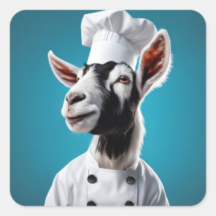 Sticker Carré Chef Goat