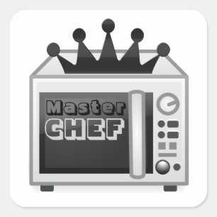 Sticker Carré Chef maître micro-ondes