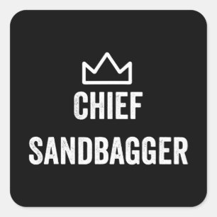 Sticker Carré Chef Sandbagger Golf mème Bjj Chess Sandbag